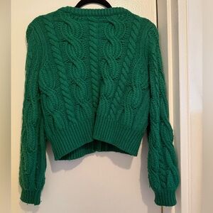 The Kooples Green Cable Knit Cardigan